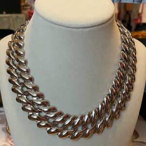 Monet Silver Chunky Chain Necklace
